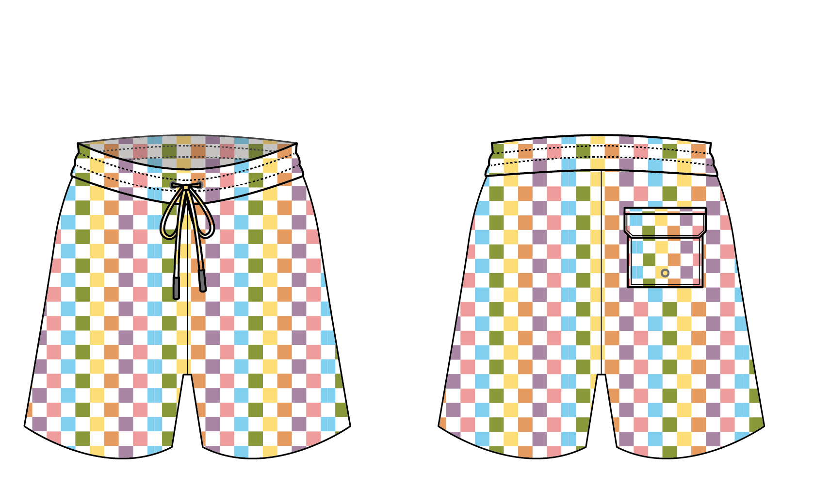 Mini Swim Trunk - Eco Rainbow Check